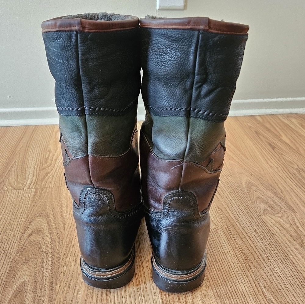 Anfibio Waterproof Leather Boho Plush Lined Fall Winter Boots Multicolor Sz 37 - Picture 8 of 11